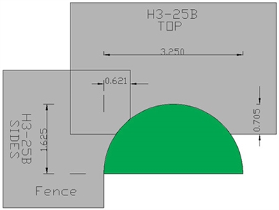 Half Round  H3-25B